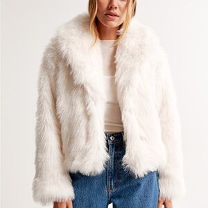 Abercrombie & Fitch Cream Teddy Jacket